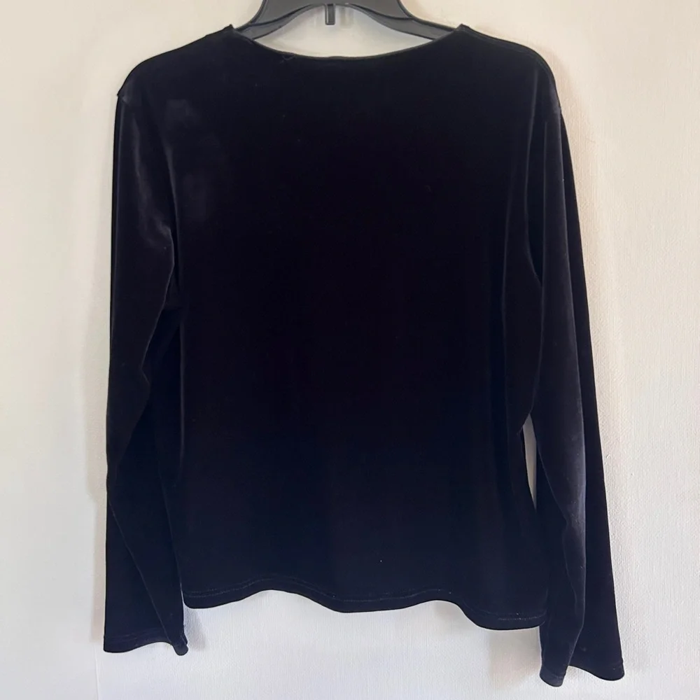 Y2K NY&CO Black Velvet Button Front Cardigan Whimsigoth Fairy Grunge 90s | Sz L